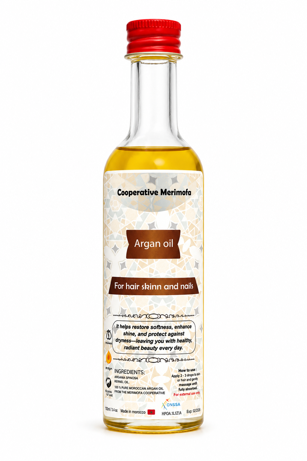100% Pure Moroccan Argan Oil 50ml – Cold Pressed Natural Oil for Hair, Skin & Nails | Hydrating, Anti-Aging & Repair