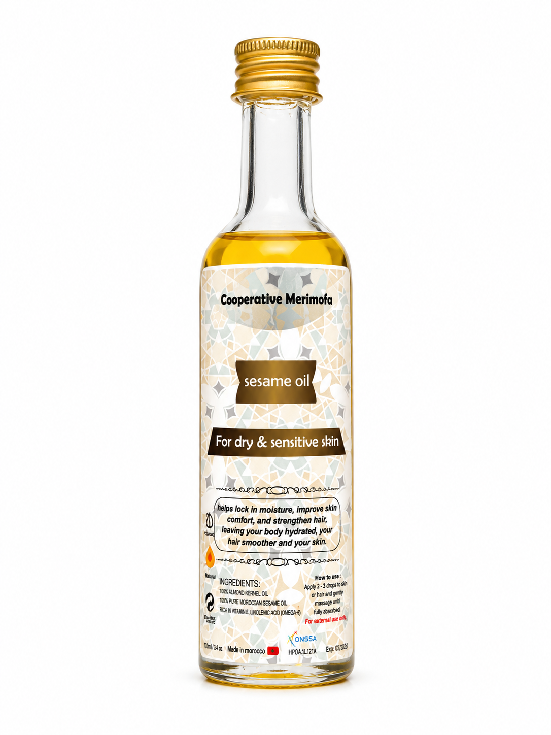 Sesame Oil 50ml – 100% Natural Hydrating Oil for Skin & Hair | Deep Moisture & Sensitive Skin Care