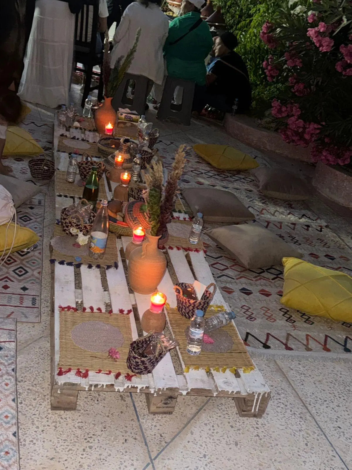 A candlelit Moroccan table at Dar Cherfa